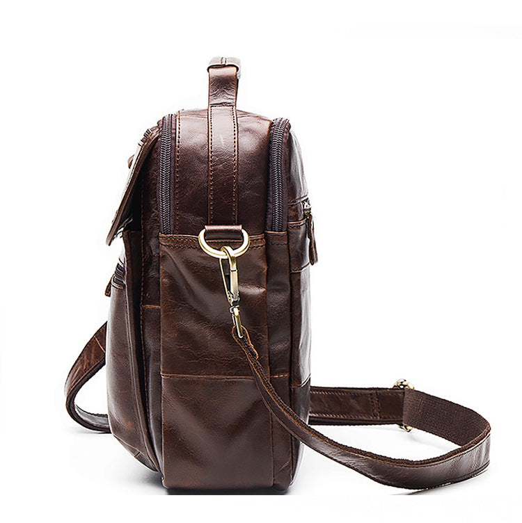 Men's Shoulder Bag in Top Layer Cowhide Leather