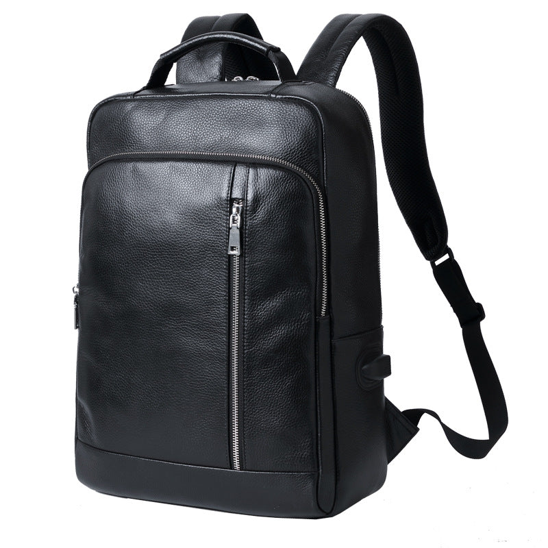 Men's Large Capacity Business Leather Backpack