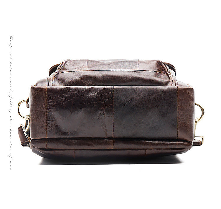 Men's Shoulder Bag in Top Layer Cowhide Leather